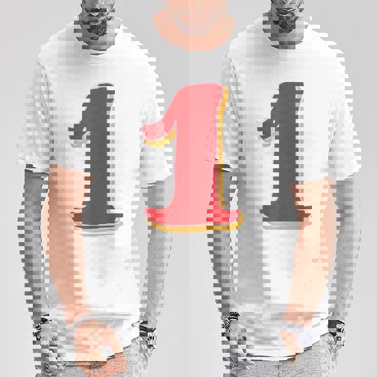 タイポグラフィ 第1番 数字 1 Tシャツ 面白い贈り物