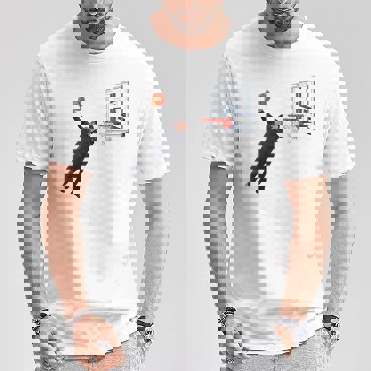 ダンキングダビングキムジョンウン北朝鮮バスケットボール Tシャツ 面白い贈り物