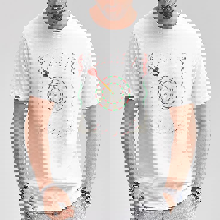 バックプリント ダーツ スポーツ ダーツボード アローダーツクラブ協会 Tシャツ 面白い贈り物