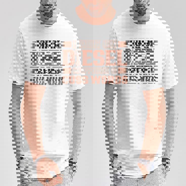 ディーゼルカフェインで走るトラック運転手 長袖tシャツ Tシャツ 面白い贈り物