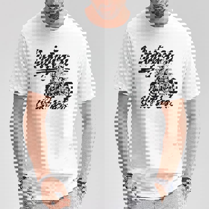 デイトナdaytona ビーチバイクウィーク レトロアンティーク調オートバイデザイン Tシャツ 面白い贈り物