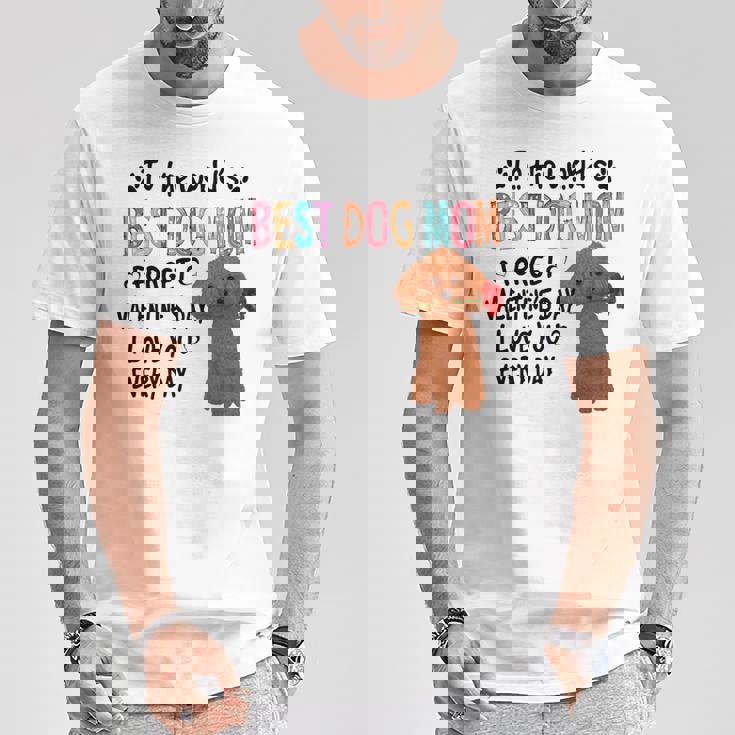 トイプードル最高の犬ママバレンタインデー面白い犬の恋人 長袖tシャツ Tシャツ 面白い贈り物