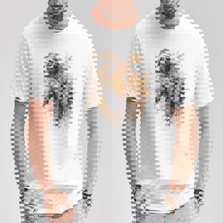 ナマケモノのアートワーク 動物ナマケモノ Tシャツ 面白い贈り物