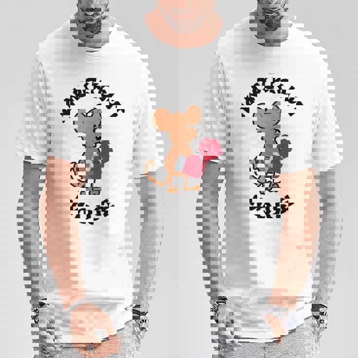 ノックアウトマウス 面白い科学、微生物学、面白い遺伝学 Tシャツ 面白い贈り物