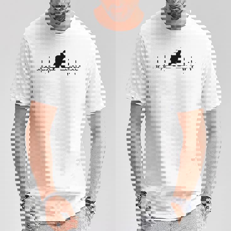 ハートビートドッグ-Ecgパルスビアデッドコリー Tシャツ 面白い贈り物