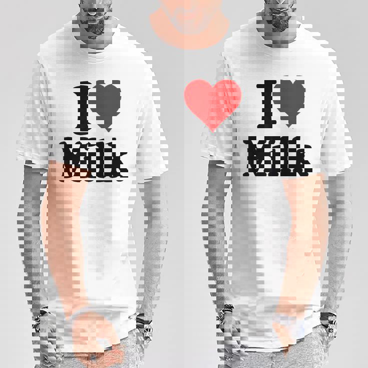 ハートミルクが大好き Tシャツ 面白い贈り物