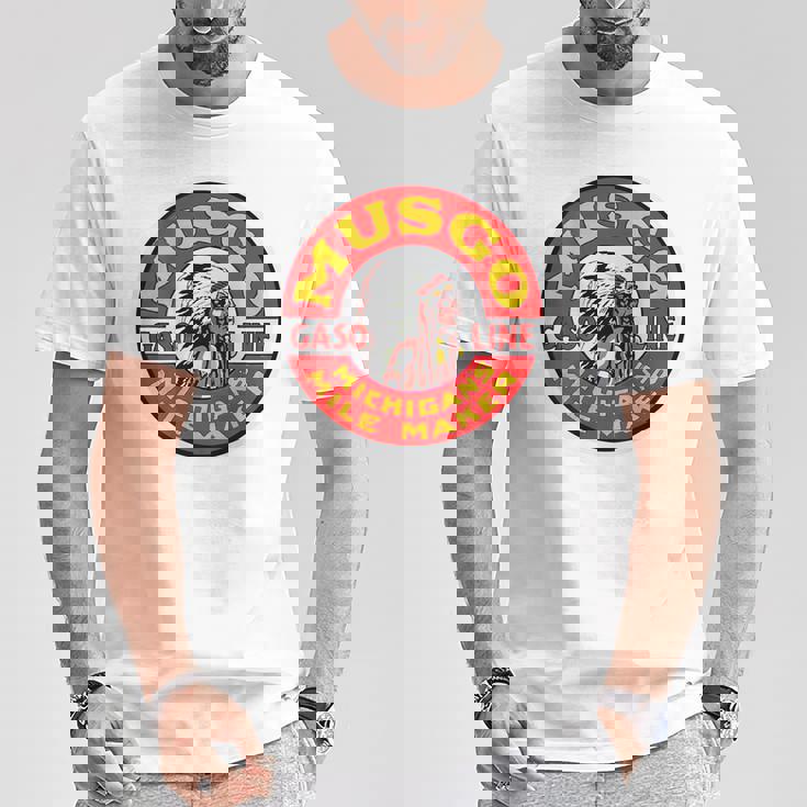 バックプリントのみ レトロ ヴィンテージ ガソリンスタンド ムスゴ ガソリンオイル Tシャツ 面白い贈り物