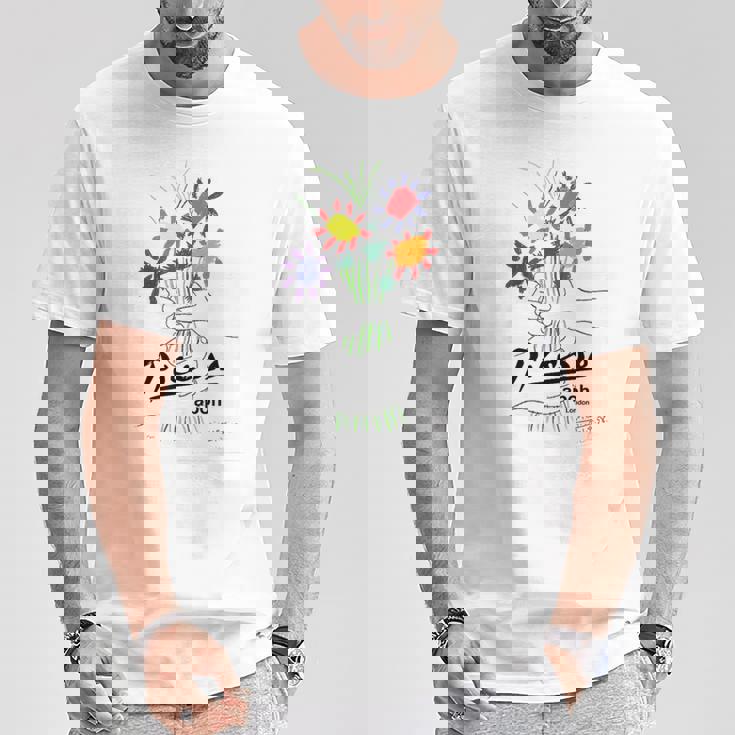 パブロ・ピカソ 平和の花 作品 描画 Papl2192 Tシャツ 面白い贈り物