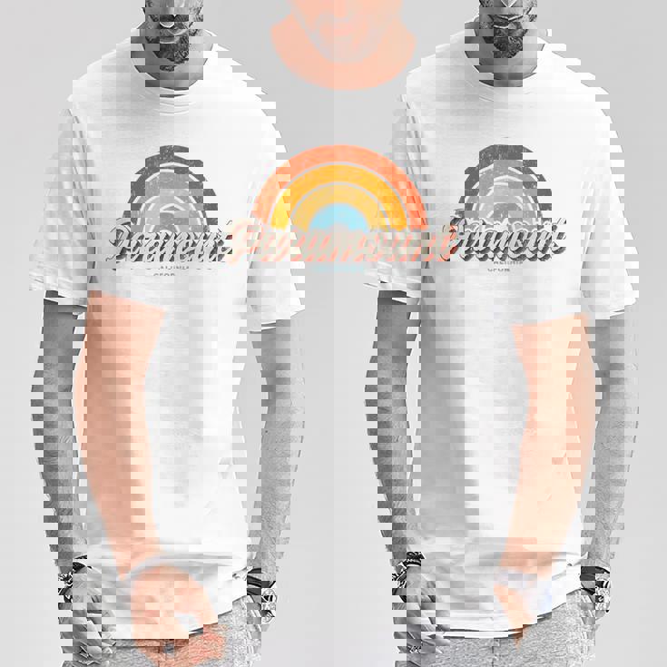 パラマウント カリフォルニア Ca ヴィンテージ レインボー レトロ 70年代 Tシャツ 面白い贈り物