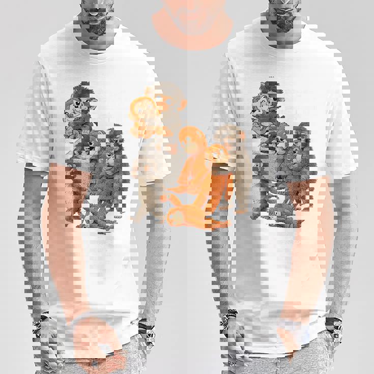 パンチ君 かわいい ポーズ 捨てられた ニホンザル モンキー パンチ Tシャツ 面白い贈り物