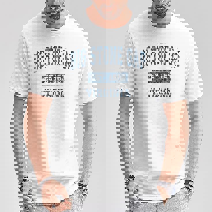 ビッグストーンギャップ バージニアva ヴィンテージ スポーツデザイン ネイビープリント Tシャツ 面白い贈り物