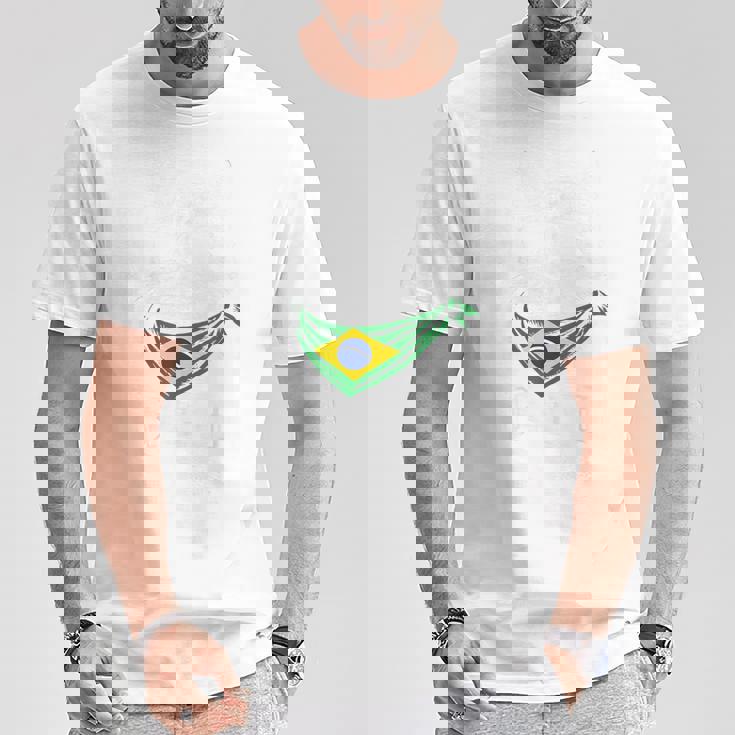 ビンテージ ブラジルの旗 面白い ブラジル 猫 サングラス Tシャツ 面白い贈り物