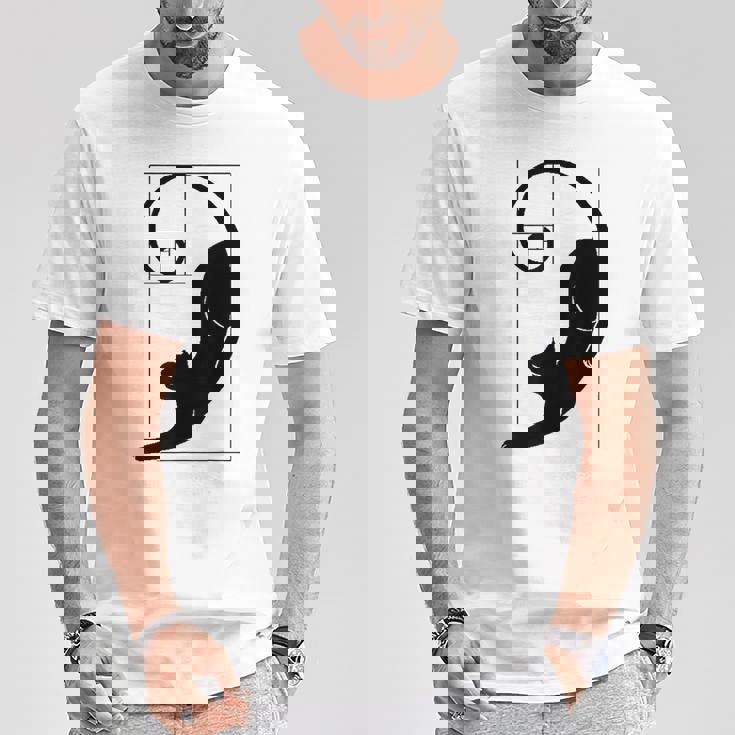 フィボナッチキャット 黄金比プリント Tシャツ 面白い贈り物