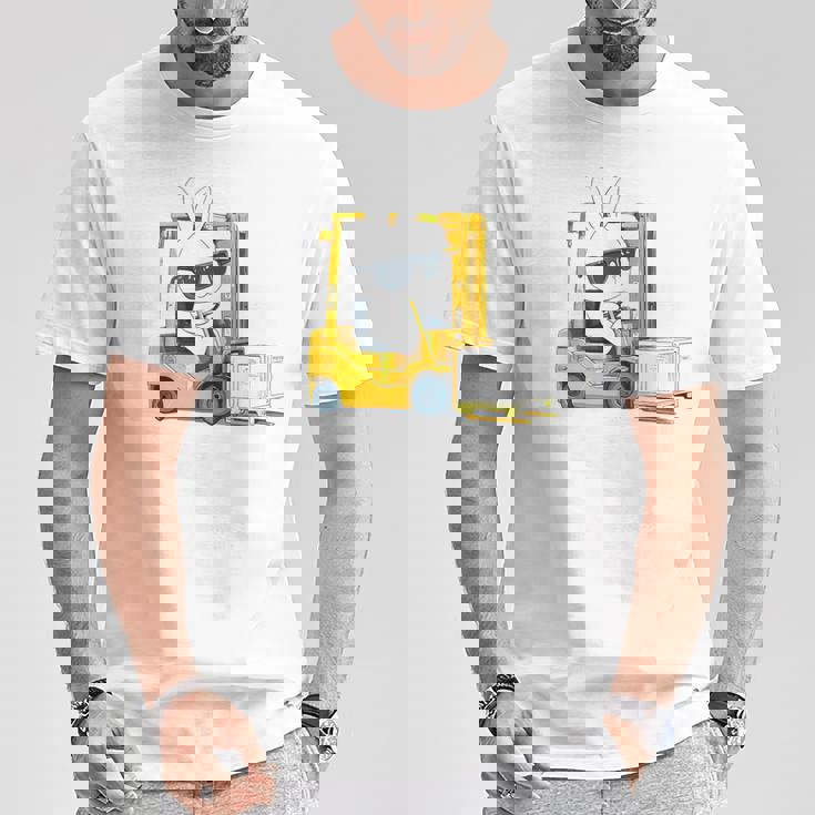 フォークリフト オペレーター フォークリフト ドライバー 物流 うさぎ イースター Tシャツ 面白い贈り物