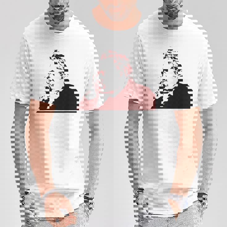 フリードリヒ・ニーチェステンシル Tシャツ 面白い贈り物