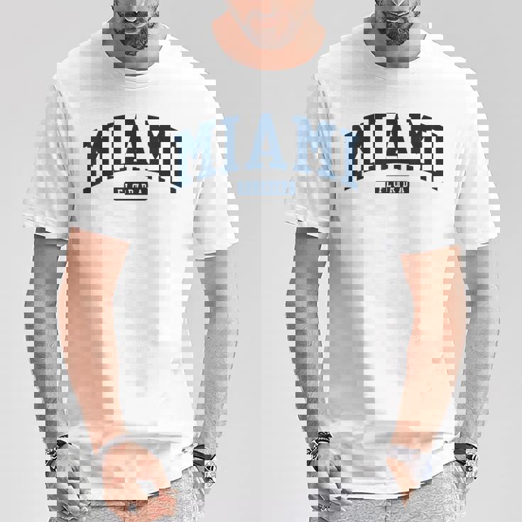 フロリダ州マイアミ Fl カレッジ大学スタイル ネイビー Tシャツ 面白い贈り物
