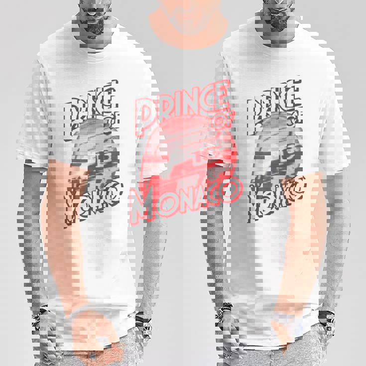 プリンス・オブ・モナコ 16 ミニマリスト レーシングの背景 Tシャツ 面白い贈り物
