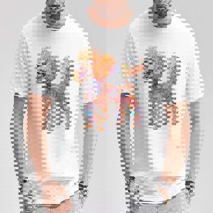 プードル 犬 モチーフ ペット イラスト プードル Tシャツ 面白い贈り物