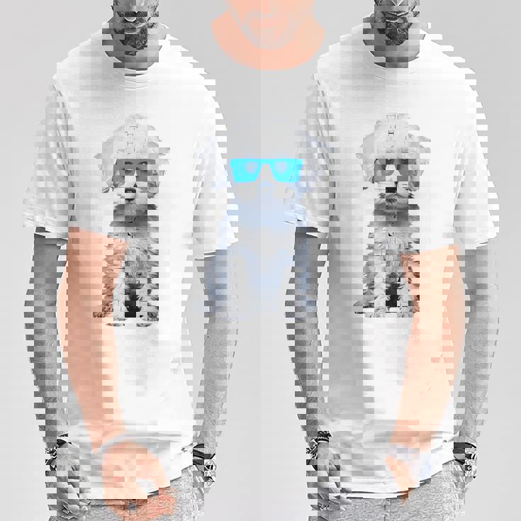 プードル 犬 幾何学的 キュート サングラス アニマル アート プードル Tシャツ 面白い贈り物
