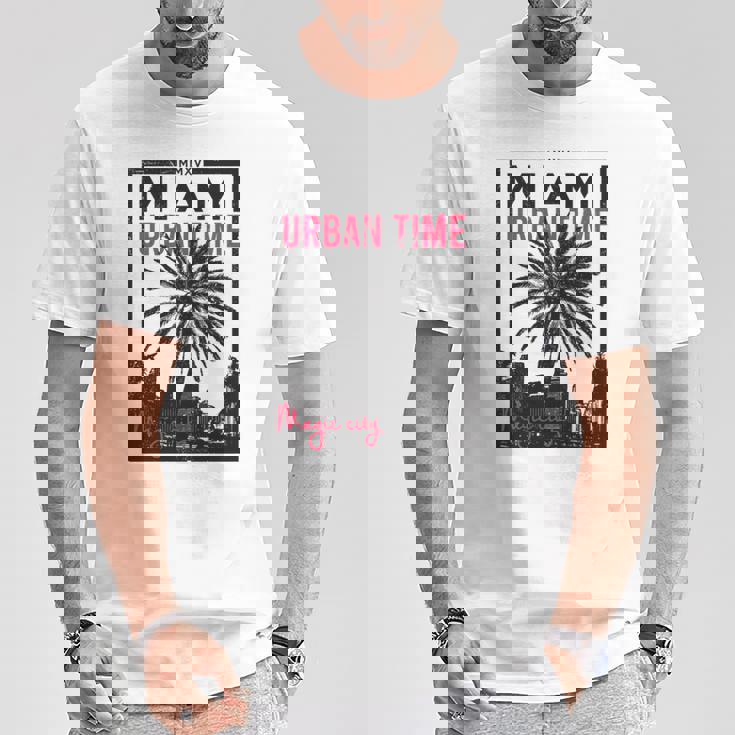 マイアミマジックシティビーチシャツ フロリダ愛好家向け 長袖tシャツ Tシャツ 面白い贈り物