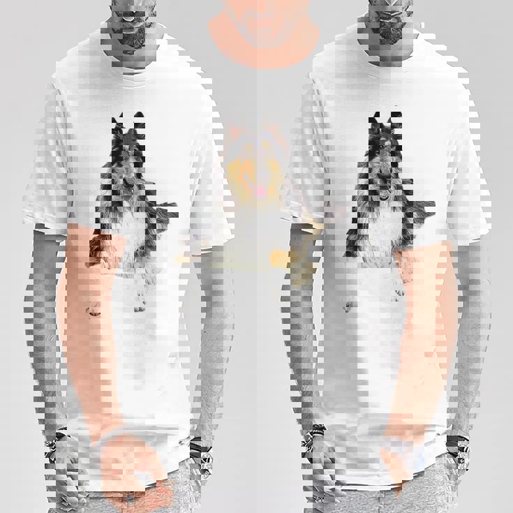 ラフ・コリー・トライ 長袖tシャツ Tシャツ 面白い贈り物