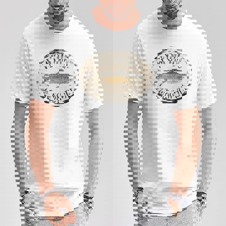 ワイオミング ジャクソン ホール トラウト 魚 フライフィッシング ビンテージ Tシャツ 面白い贈り物