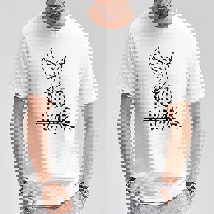 不戦の鳩 世界平和の象徴 ホープ・ハーモニー・フェスティバル No War Dove Of Wolrd Peace 長袖tシャツ Tシャツ 面白い贈り物