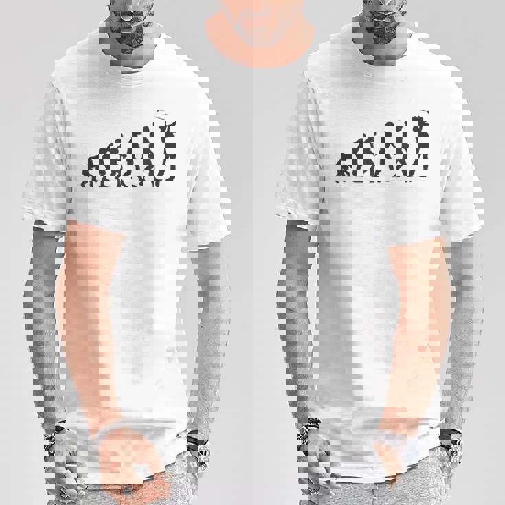 人類の進化 ネタ ゴルファー ゴルフ ゴルフ好き ゴルフファン おもしろ ゴルフ部 Tシャツ 面白い贈り物