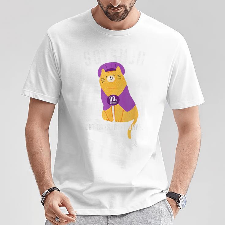 卒寿祝い 猫 ねこ ちゃんちゃんこ 男性 女性 猫好き 90歳 Cat Days Best Days Tシャツ 面白い贈り物