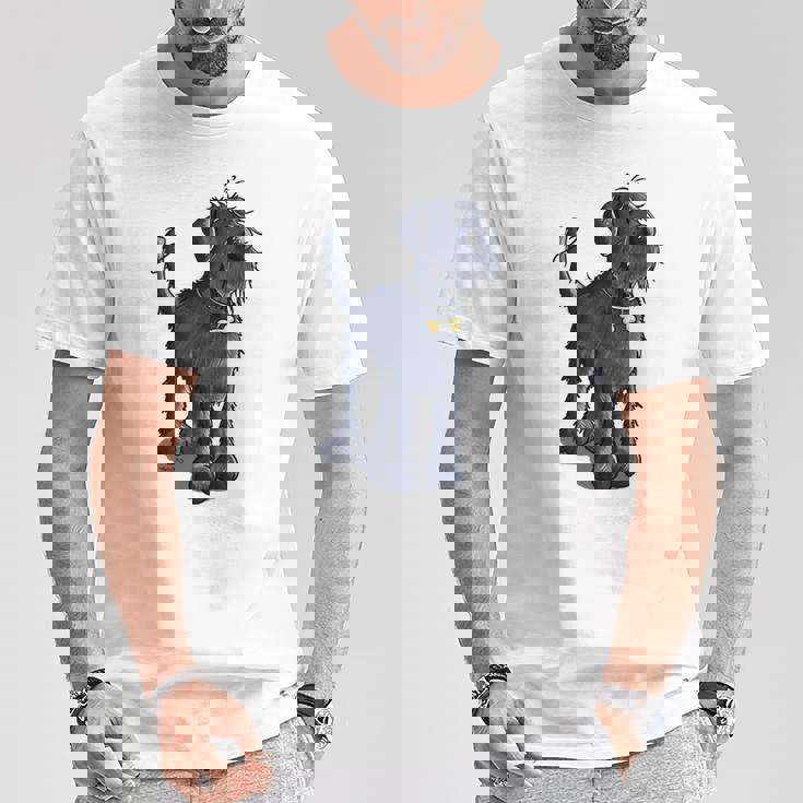 愉快なジャイアントシュナウザー Ichnauzer ギフト ドッグファン 長袖tシャツ Tシャツ 面白い贈り物
