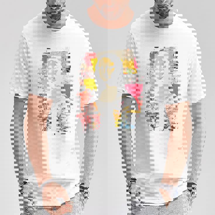 抽象グラフィティ モナリザ バックプリント Tシャツ 面白い贈り物