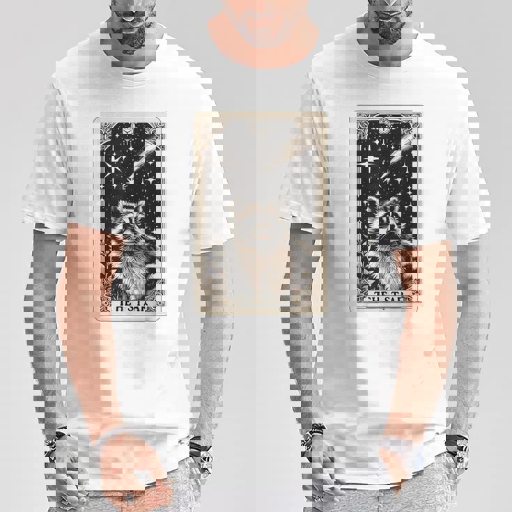 星のタロットカード アライグマ 占星術 神秘的なアライグマ Tシャツ 面白い贈り物