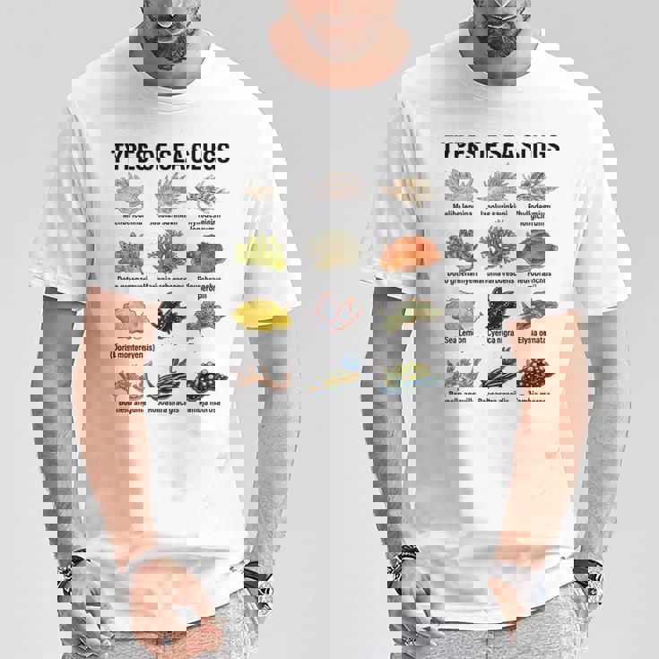 海洋ナメクジの種類科学海洋生物学チャート Tシャツ 面白い贈り物