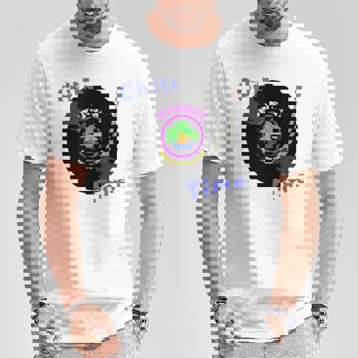 盆栽×レコード 静かに過ごすチル時間デザイン Tシャツ 面白い贈り物