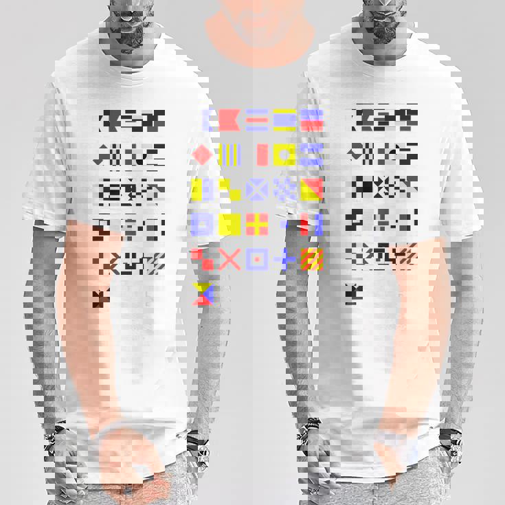 航海信号旗 アルファベット Tシャツ 面白い贈り物