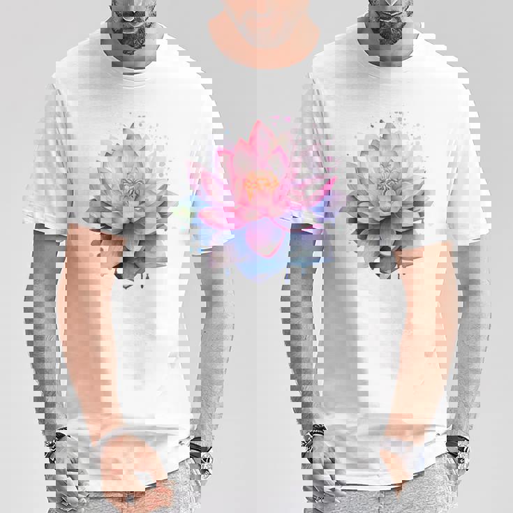蓮の花 ユリパッド、自然、花、ビューティーアート Tシャツ 面白い贈り物