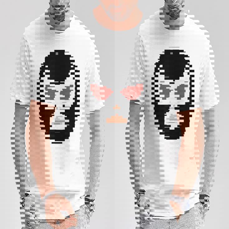覆面レスラー マスク ピクセルアート ドット絵 怪人 プロレス Tシャツ 面白い贈り物