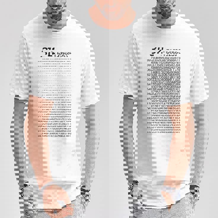 （背中側 バックプリント）314 円周率 パイ《数学》【変なデザイン屋さん】理数系 数字 面白い 長袖tシャツ Tシャツ 面白い贈り物