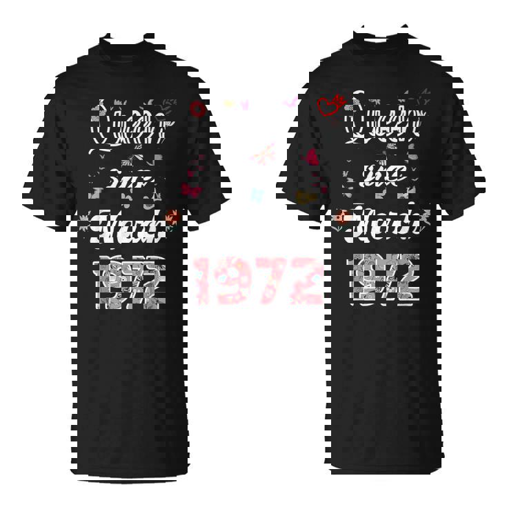 1972年3月より女王 花 1972年3月の誕生日 Tシャツ