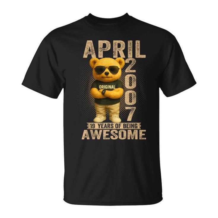 19歳 2007年4月 テディベア 19歳 誕生日 男性 女性 Tシャツ