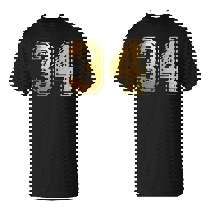 34 ナンバー34 チーム スポーツ グラフィック 代表チームのマッチング 長袖tシャツ Tシャツ