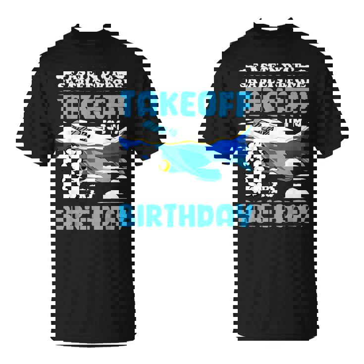 3歳の誕生日飛行機 パイロット固定シートベルト離陸飛行機 Tシャツ