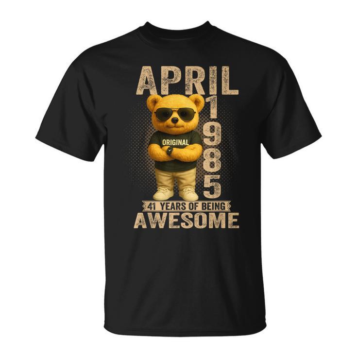 41歳 1985年4月 テディベア 41歳 誕生日 男性 女性 Tシャツ