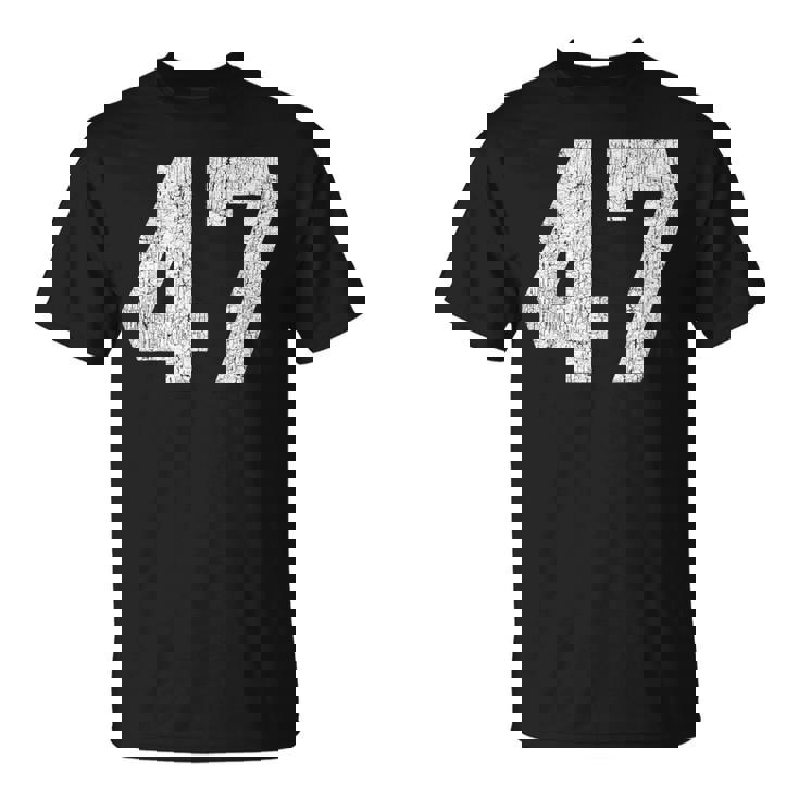 47 ジャージユニフォーム バーシティ スポーツ番号 47歳の誕生日 Tシャツ