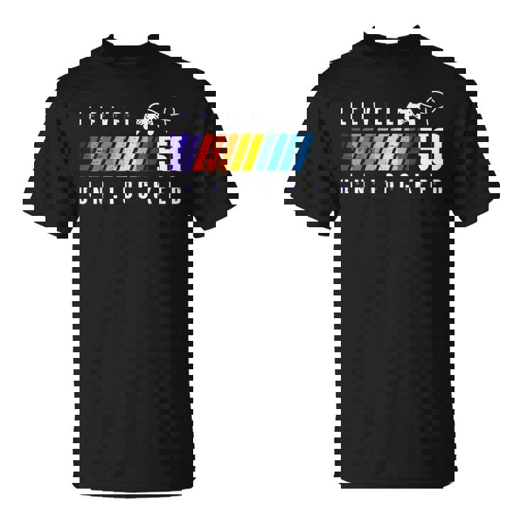 50歳の誕生日 ゲーマーボーイまたはゲーマーガール レベル50 アンロック Tシャツ