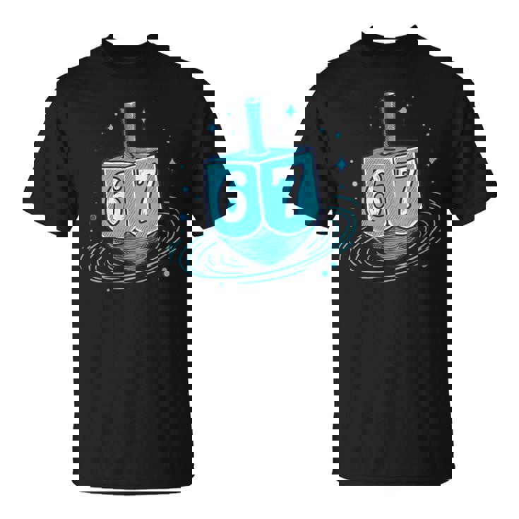 67 Hanukkah Six Seven Bruh Chanukah Dreidel Menorah 6 7 Meme T-Shirt