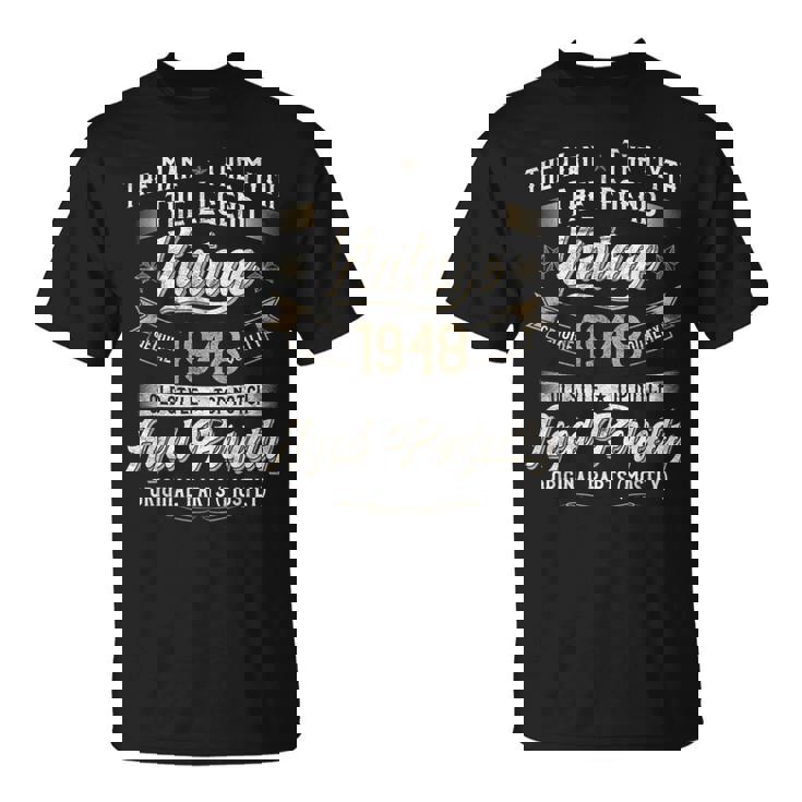 78 歳の誕生日プレゼント ヴィンテージ 1948 男性 面白い 78 歳 1948 Tシャツ