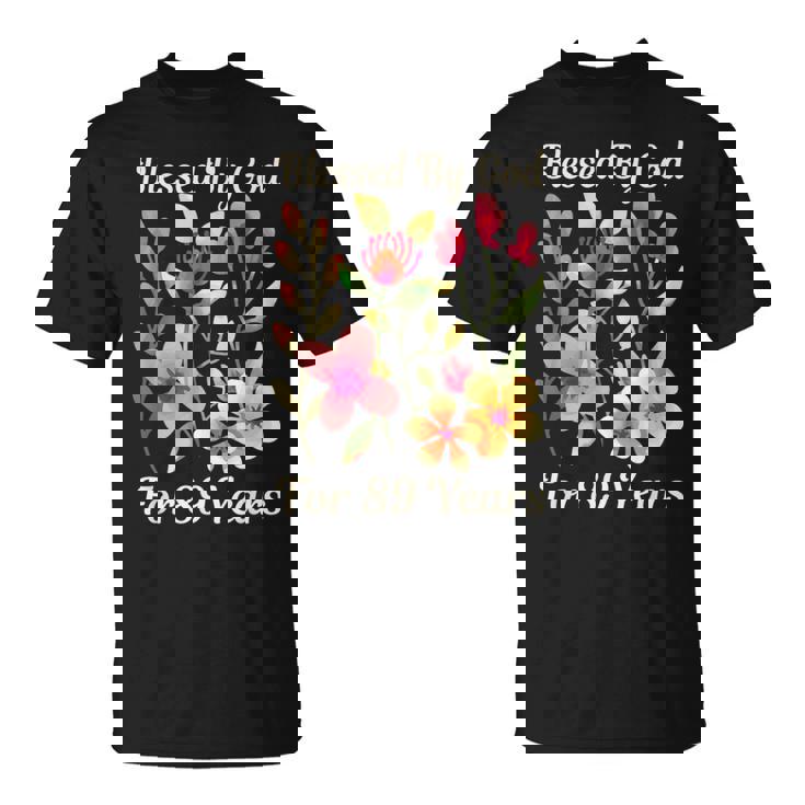 89歳 神様の祝福 可愛い庭の花 89歳の誕生日 Tシャツ