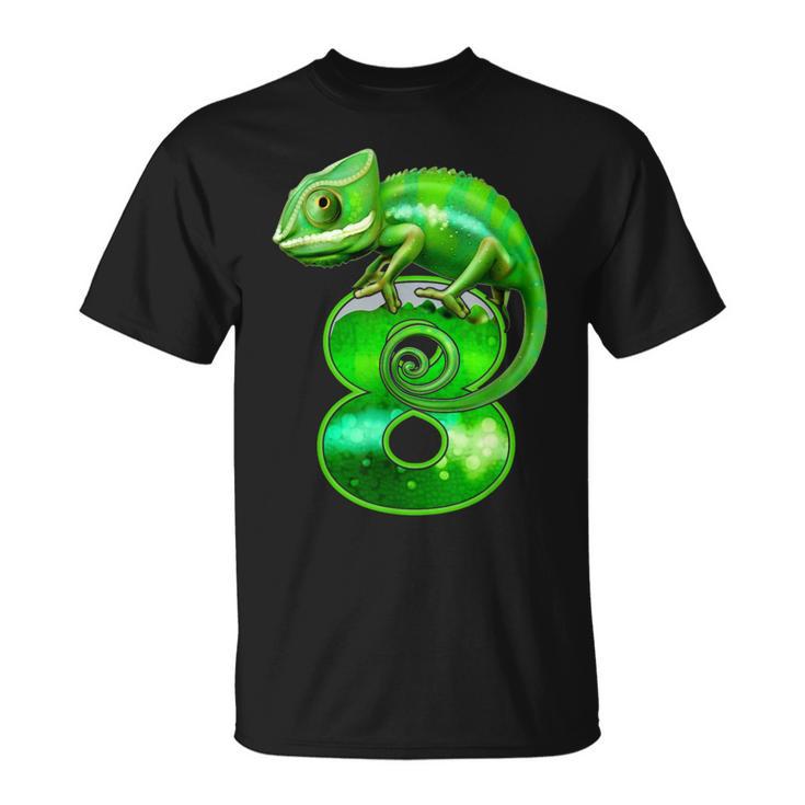 8E Anniversaire Lézard Pour Enfants 8 Ans Caméléon T-Shirt