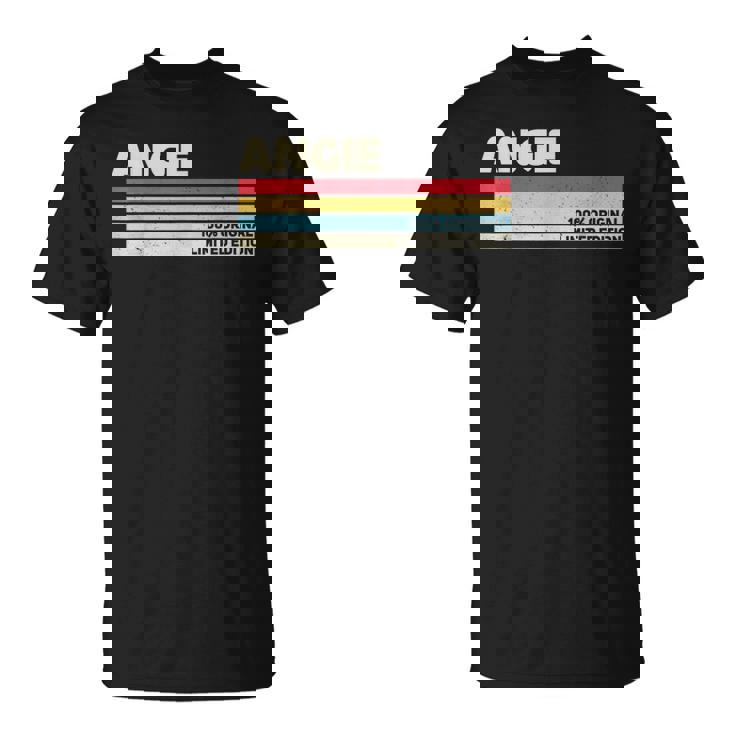 Angie パーソナライズ 名前 レトロ ヴィンテージ 70年代 80年代 90年代 誕生日 Tシャツ